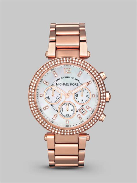 michael kors watches with pearl belt|Michael Kors leather watch.